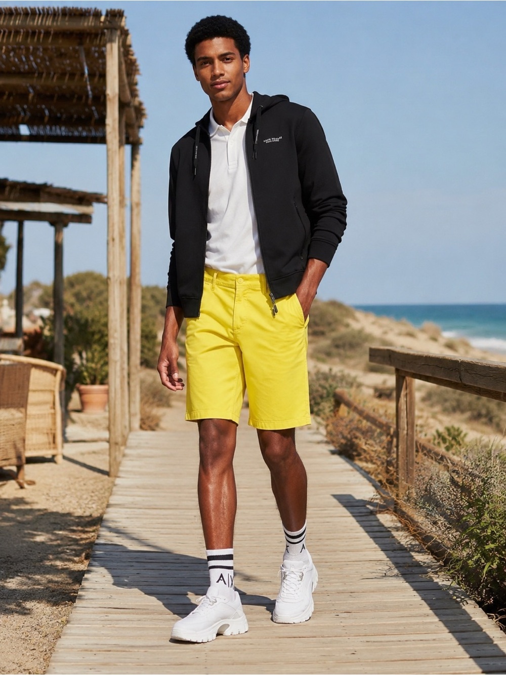 A|X Armani Exchange Men's Regular-Fit Stretch Bermuda Shorts